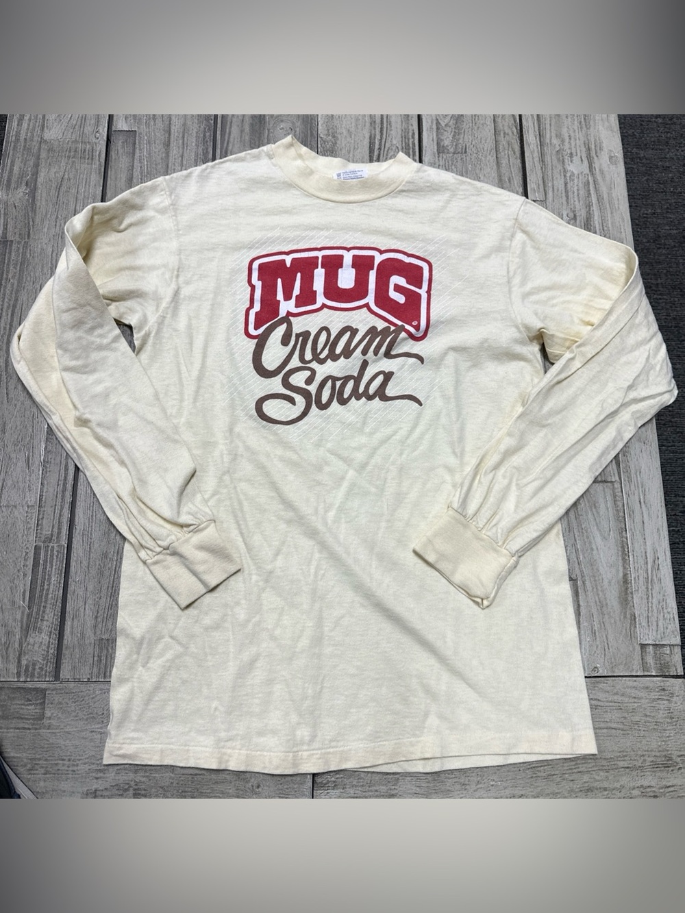 Vintage 90s Mug Creme Soda “Its a Dream Of A Cream” Mens M Long Sleeve Tee USA
